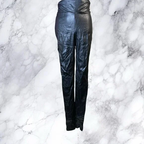 Nookie Viktoria Faux Leather Pants Matte Black